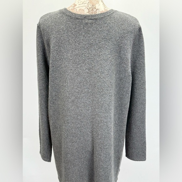 JASON WU Gray Crewneck tunic sweater with front pockets size L - Picture 5 of 13